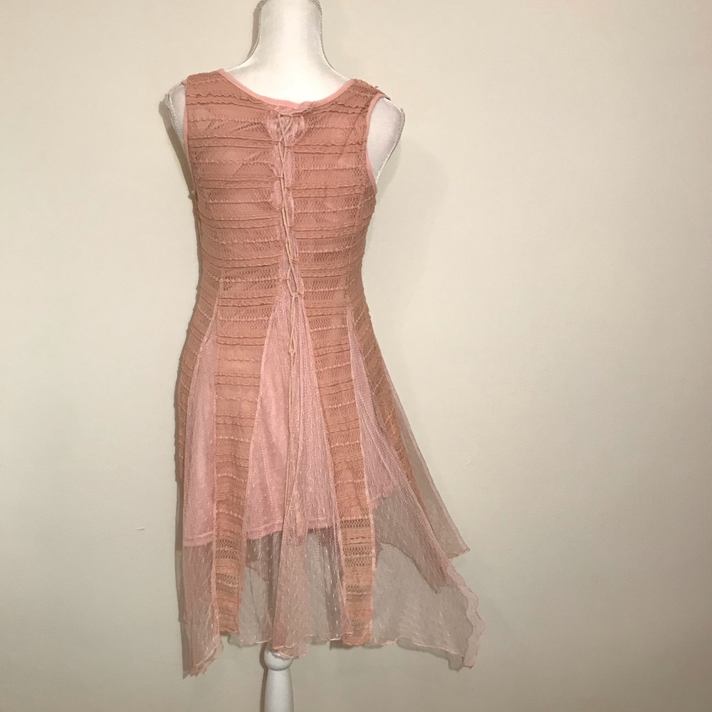 Ryu Lace Dress Sleeveless Dusty Pink Medium - Picture 6 of 11